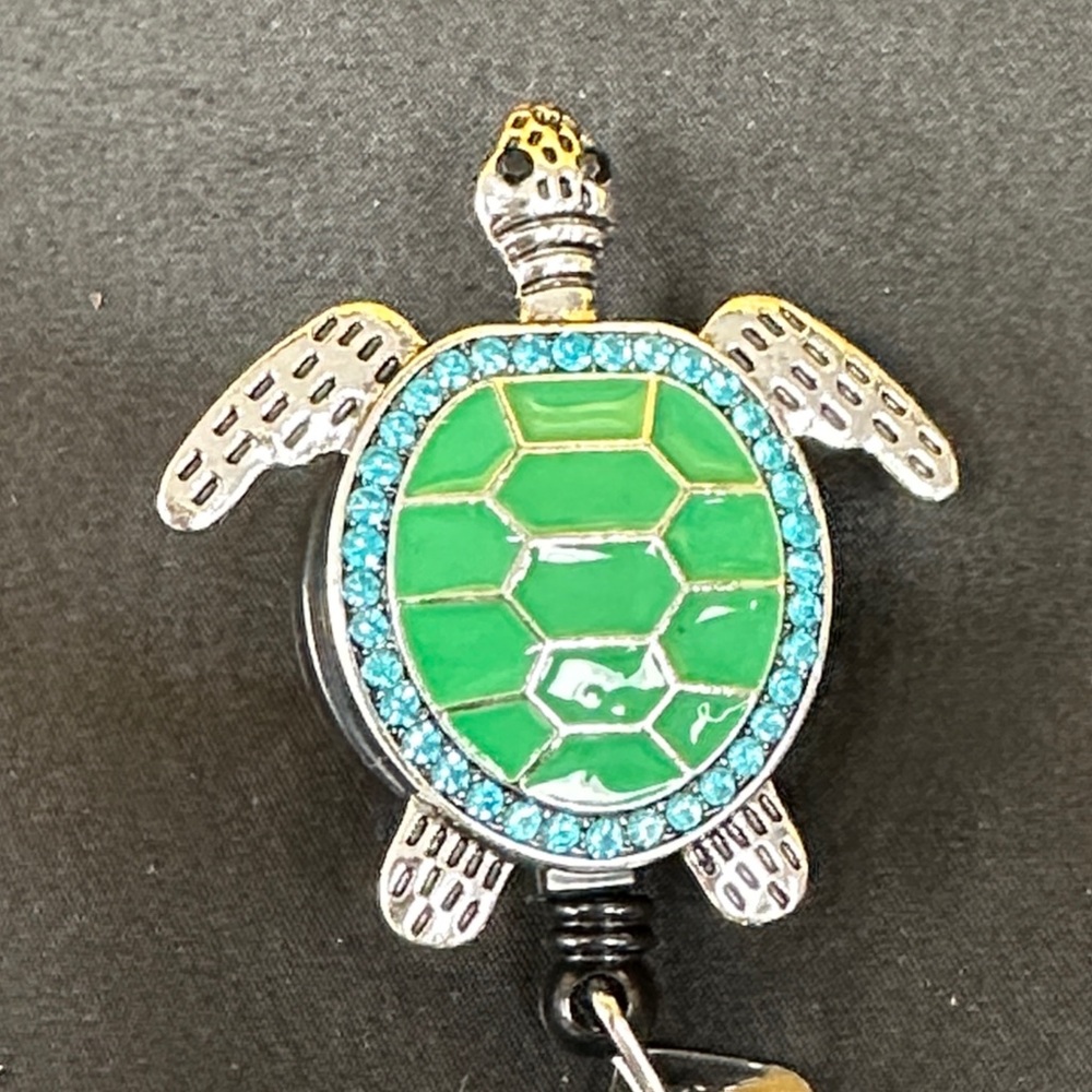 Green and Silver Turtle Keychain